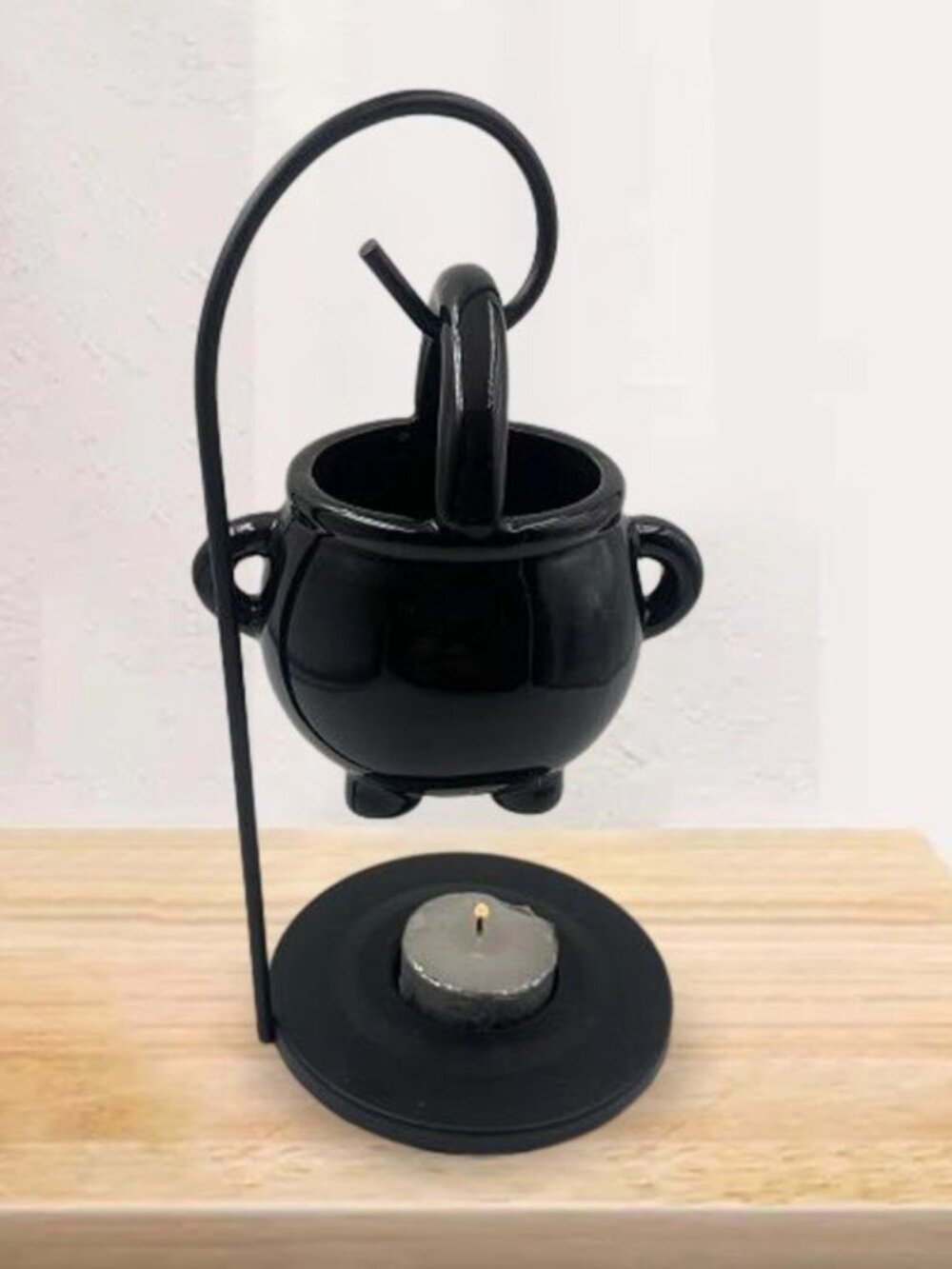 Ceramic Tea Light Cauldron - Picture 2 of 4